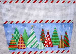 Funky Forest Large Stocking Cuff/Red Dot Tree