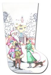 Santa At The Gate Stocking