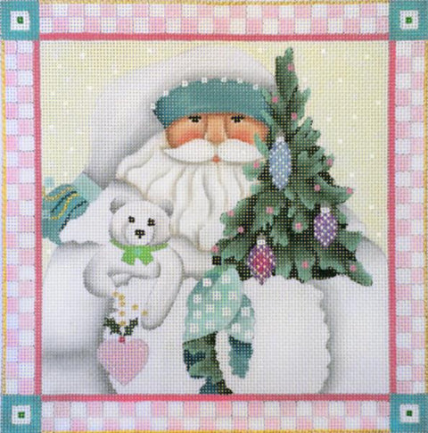Winter White Santa Pillow
