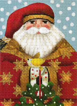 Golden Star Santa Ornament