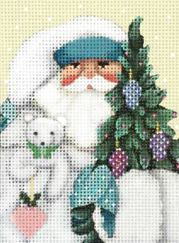 Winter White Santa Ornament