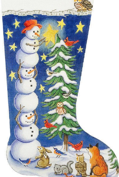 Tree Trimming Snowman Stocking