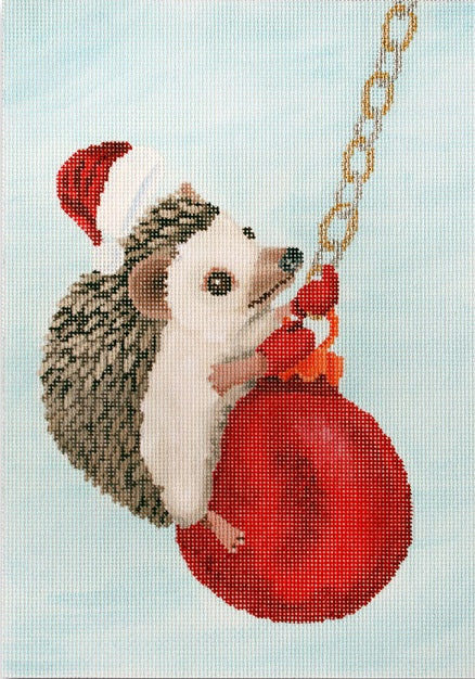 Hedgehog Swinging On Ornament