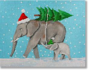 Elephants Bringing Home The Tree