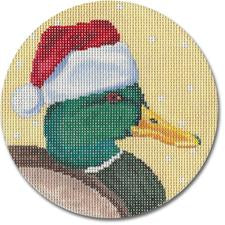 Mallard Duck With Santa Hat Ornament