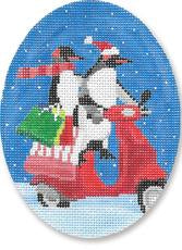 Penguins On Scooter Ornament