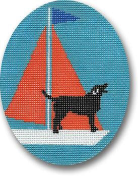 Black Lab - Orange Sail Ornament