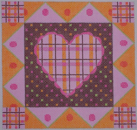 Pink Plaid Heart