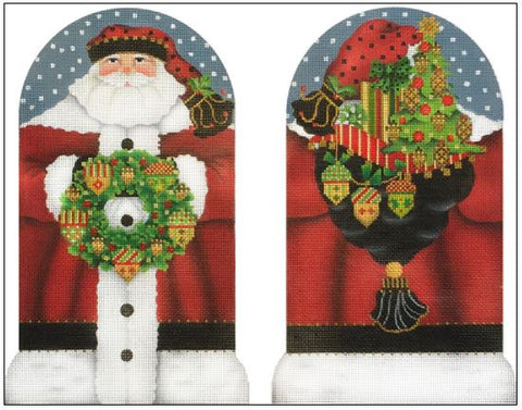 Two Sided Acorn Santa Dome