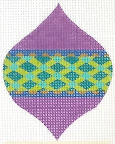 Plum Argyle Ornament (w/Ribbon)