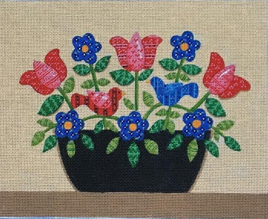 Spring Flowers with Birds