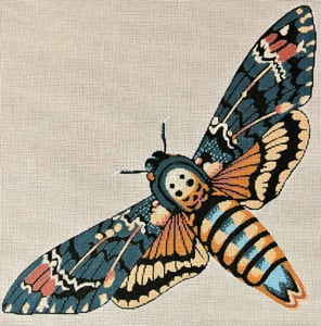 Moth Blue and Gold