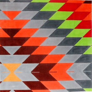 Kilim Muted Brown, Peach, Gray, Dk Gray