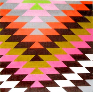 Kilim Star Pink, Brown, Gray, and Green