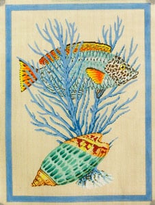 Fish and Shells - Light Blue