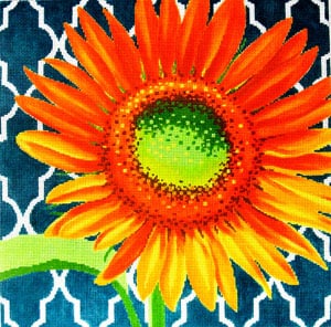 Sunflower on Teal