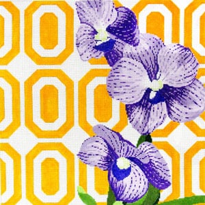 Purple Orchid on Yellow Vanda