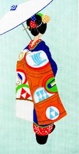 Geisha - Aqua Background