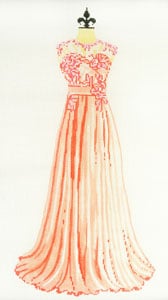 Evening Gown - Peach and Pink