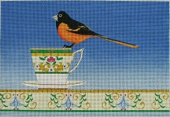 Goldfinch on a Tea Cup