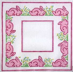 Pink Bunnies and Flowers