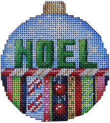 Noel / Stripes Ball Ornament Large