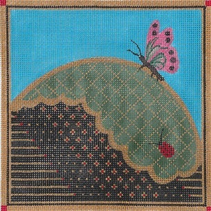 Triptych Pink Butterfly & Beetle