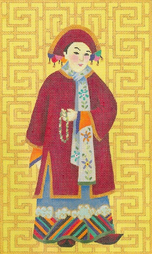 Chinese Lady With Beads