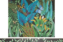 Tropical Plants And Butterflies Chair Cushion