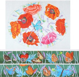 Poppies And Butterflies Footstool