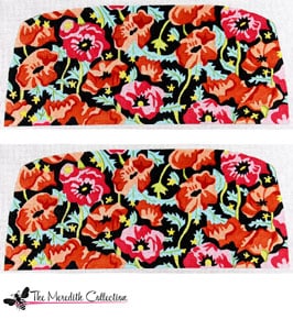 Orange and Pink Poppies - Black Bkg.