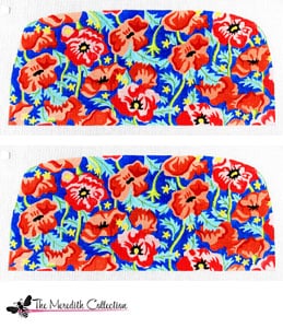 Orange and Pink Poppies - Navy Bkg.