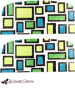 Retro Rectangle with Green, Teal and Brown