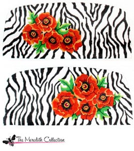 Zebra with Orange Poppies