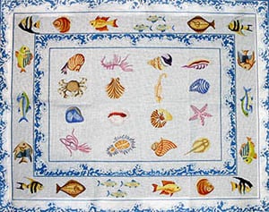 Tropical Fish with Double Sea Spray and Seashell Border
