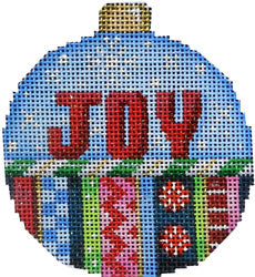 Joy / Stripes Ball Ornament Large