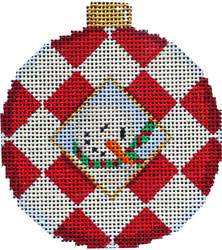 Snowman Harlequin Ball Ornament