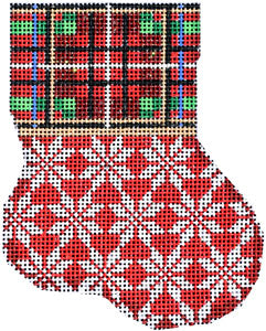 Plaid Cuff / Snowflake Mini Stocking