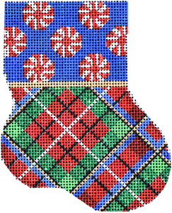 Peppermint Cuff / Plaid Mini Stocking
