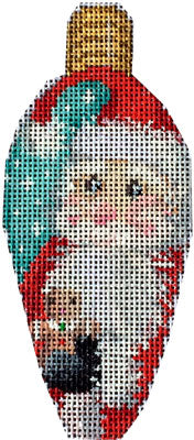 Santa with Cookie Light Bulb
