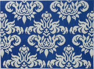 Navy / Cream Oblong Damask