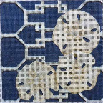 Sand Dollars on Lattice / Navy