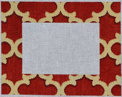 Red / Camel Quatrefoil Frame