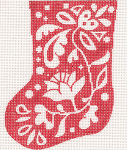 White on Red Scandinavian Mini Stocking