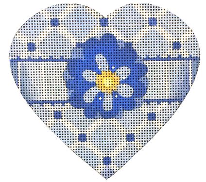 Blue and White Diamond Heart