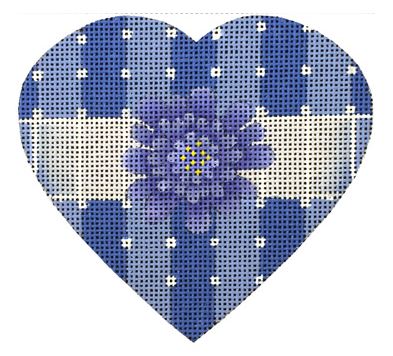 Blue and White Striped Heart