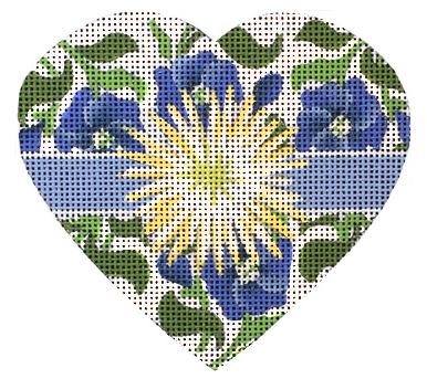 Blue and White Floral Pinstripe