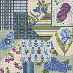 Fabric Sample - Blue / Green / Purple