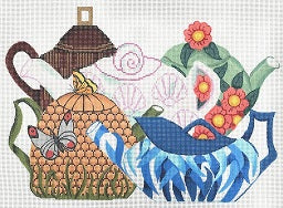 Teapots And Butterfly Pillow