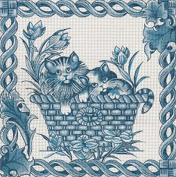Toile - Blue Kittens